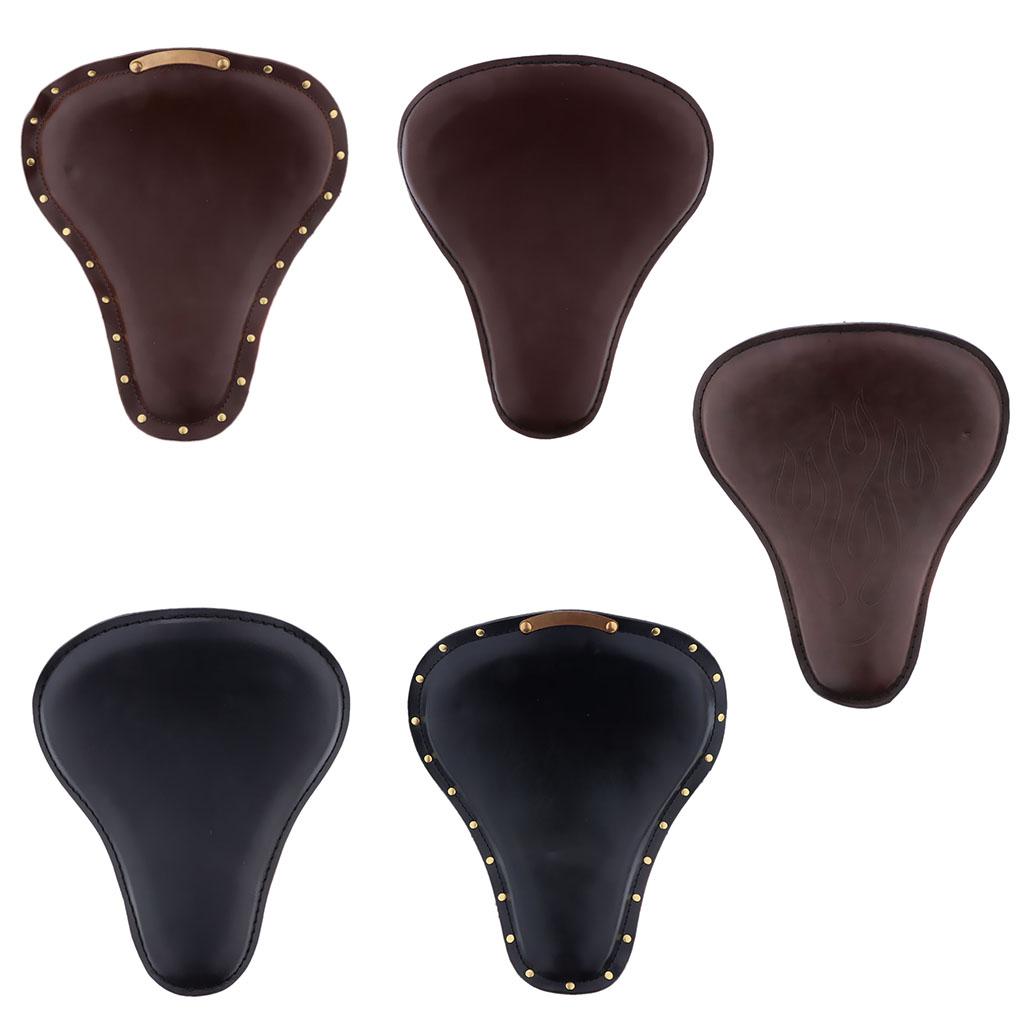 Motorcycle Spring Solo Leather Seat Cushion for Harley Cruise Custom Brown