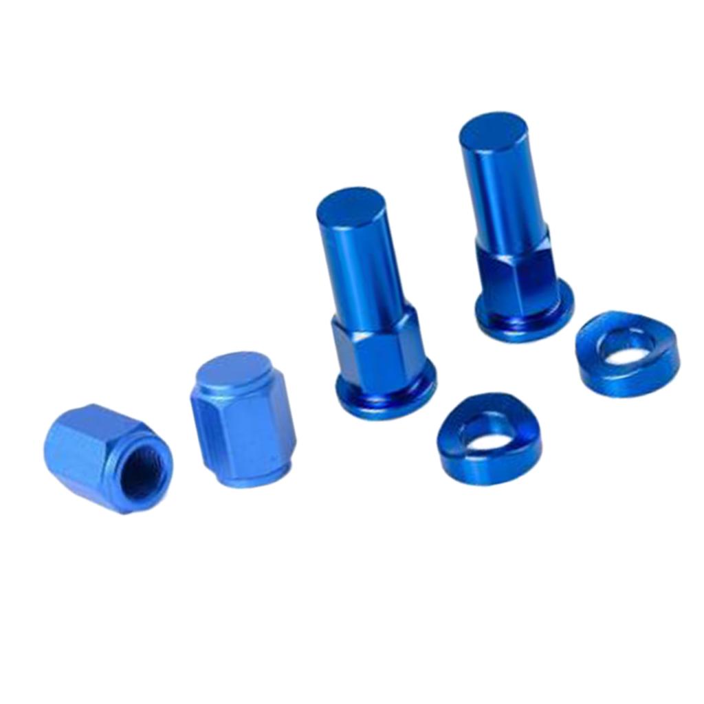Motorcycle CNC Billet Tire Valve Stem Rim Lock Nut Cap Spacer Kit Blue
