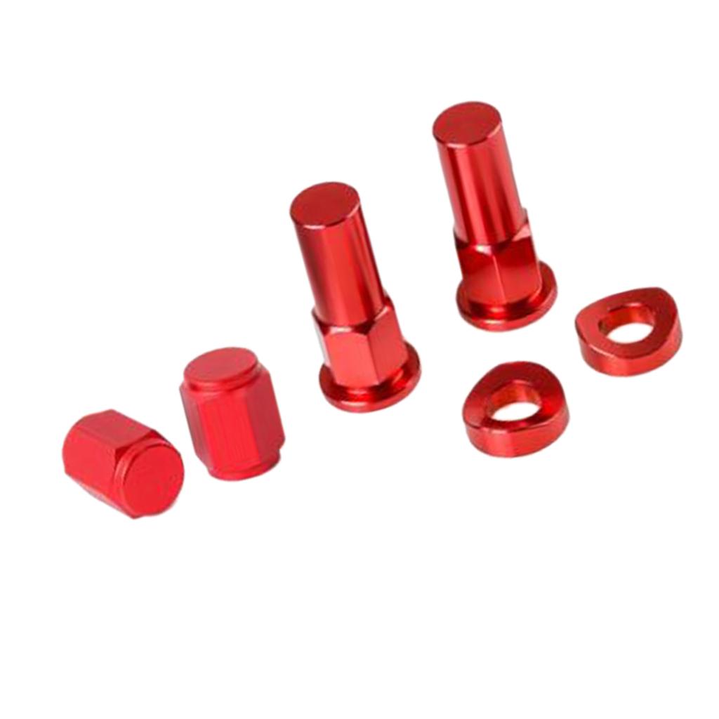 Motorcycle CNC Billet Tire Valve Stem Rim Lock Nut Cap Spacer Kit Red