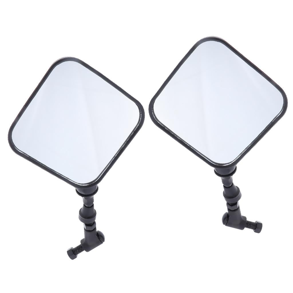1 Pair Metal Universal Motorcycle Handle Bar End Rearview Side Convex Side Mirrors, Black
