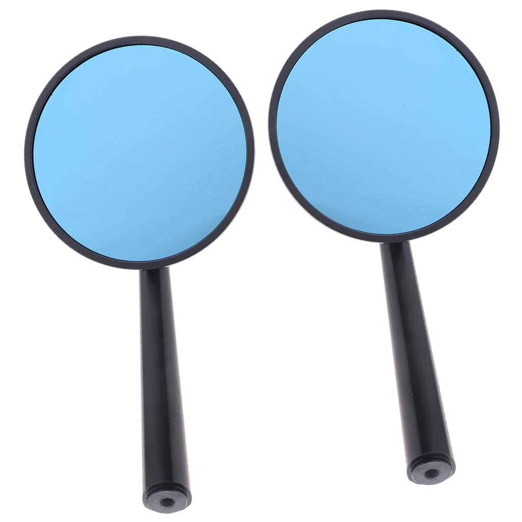 CNC Alloy Side Rear View Race Mirrors for Motorbikes Scooters ATV Blue