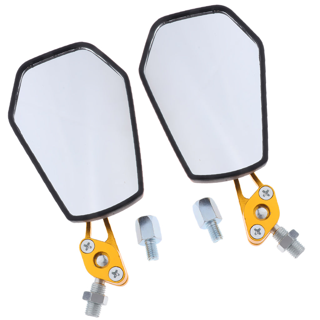 Aluminum Racing Side Rear View Mirrors for Motorcycle Dirt Bikes ATV Golden