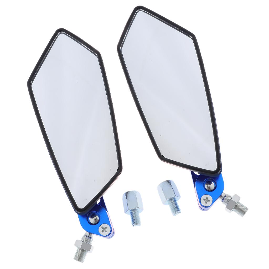 CNC Aluminum Racing Side Rear View Mirrors for Motorcycle Scooter ATV Blue