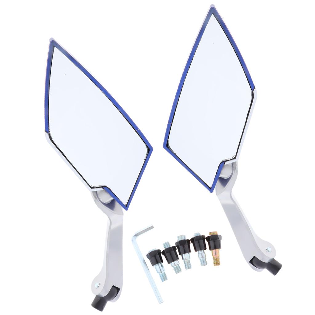 Universal Motorcycle ATV Rear View Mirror Scooter for Yamaha LY149QMG Blue 