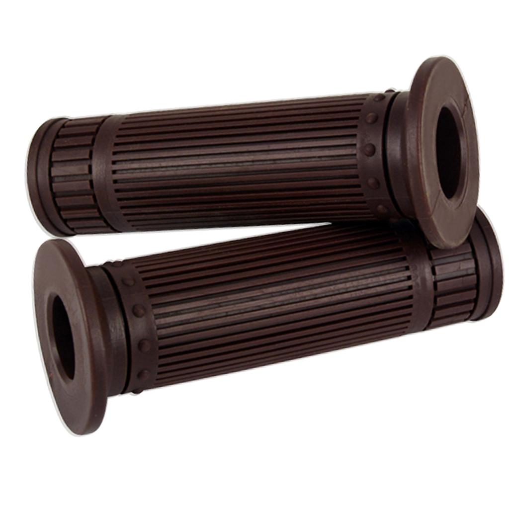Universal Motorcycle 22/24MM HandleBar Hand Grip Retro Handlebar Brown 1