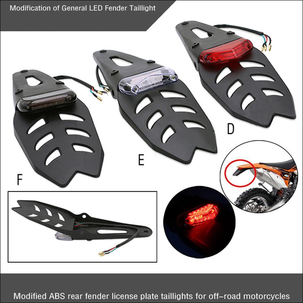 Motorcycle Rear Fender LED Stop Tail Light Lamp for Dirt Bike, Black Shell