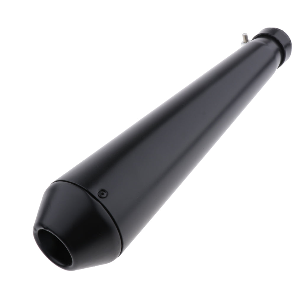 Motorcycle Cafe Racer Exhaust Pipe with Sliding Bracket Universal Black