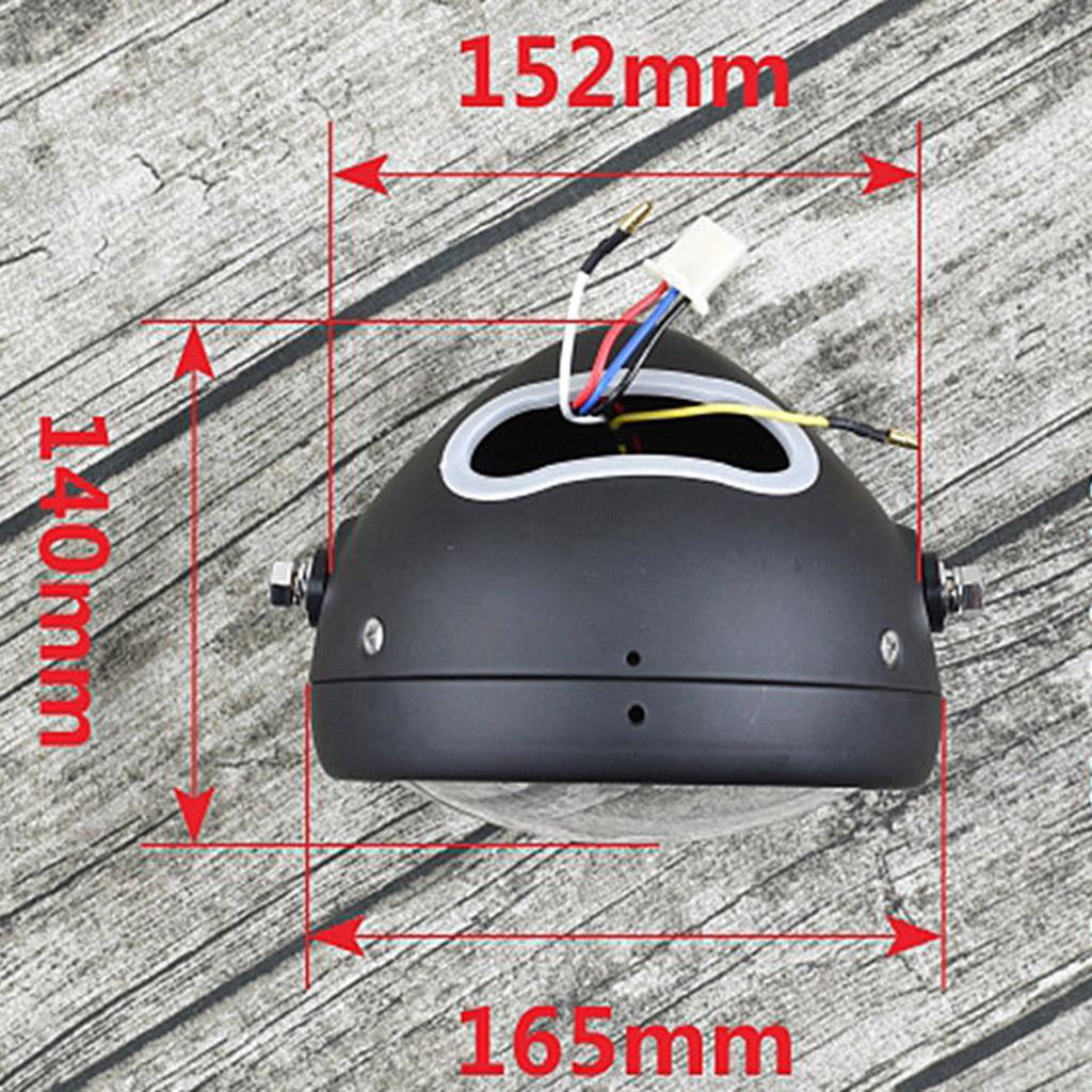 6.5 inch Universal Retro Motorcycle LED Black Headlight with Net Grill Cover