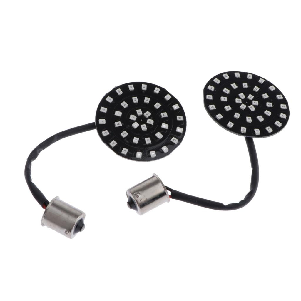 Pair 1156 Bullet LED Turn Signal Inserts Light For Harley Touring Softail XL Red