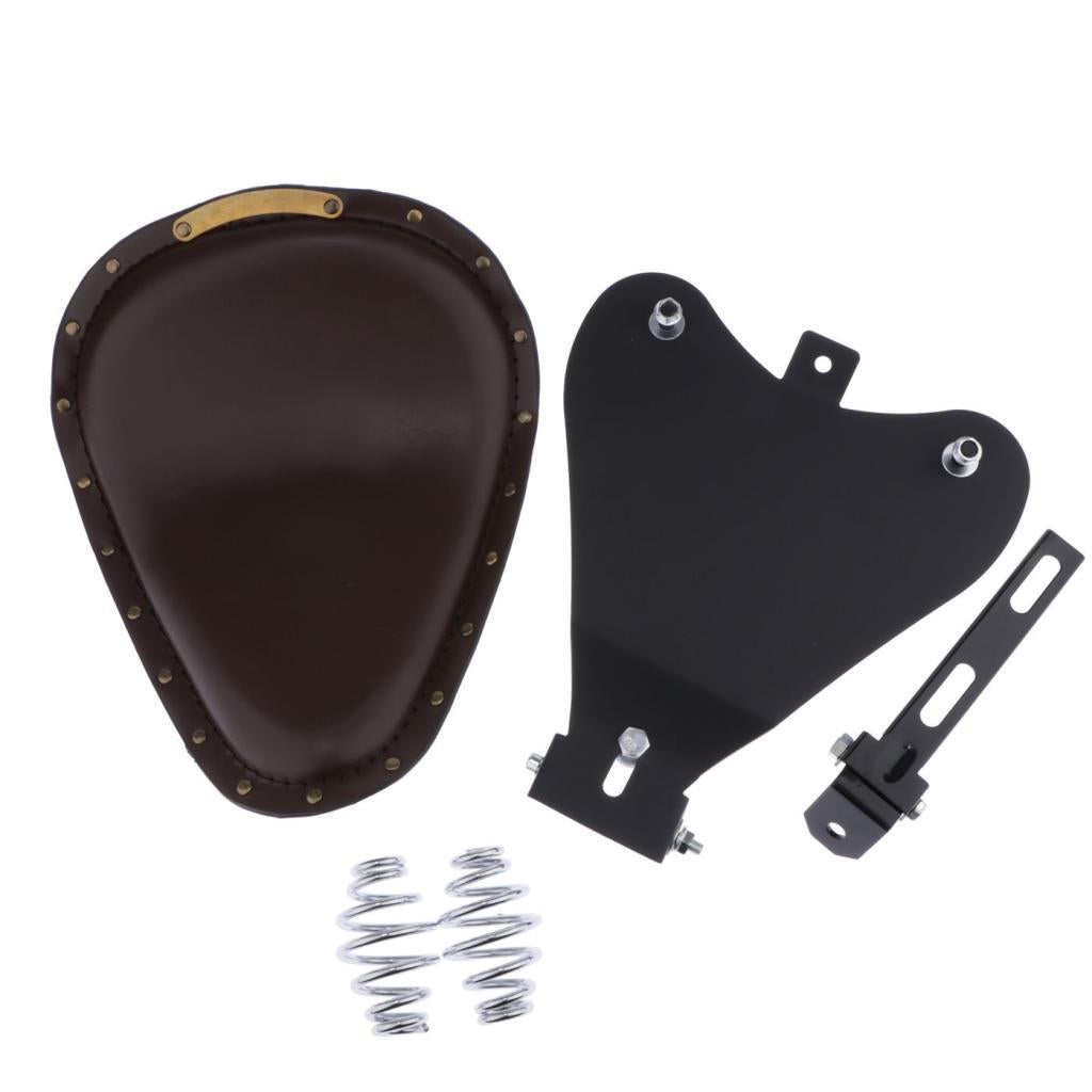 Motorcycle ATV Spring Bracket Rivet Solo Driver Seat Cushion Base Kit Brown
