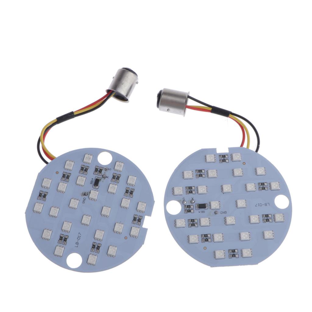 1 Pair 3'' LED Touring Turn Signal Lights 1157 for 1986-2013 Harley Yellow