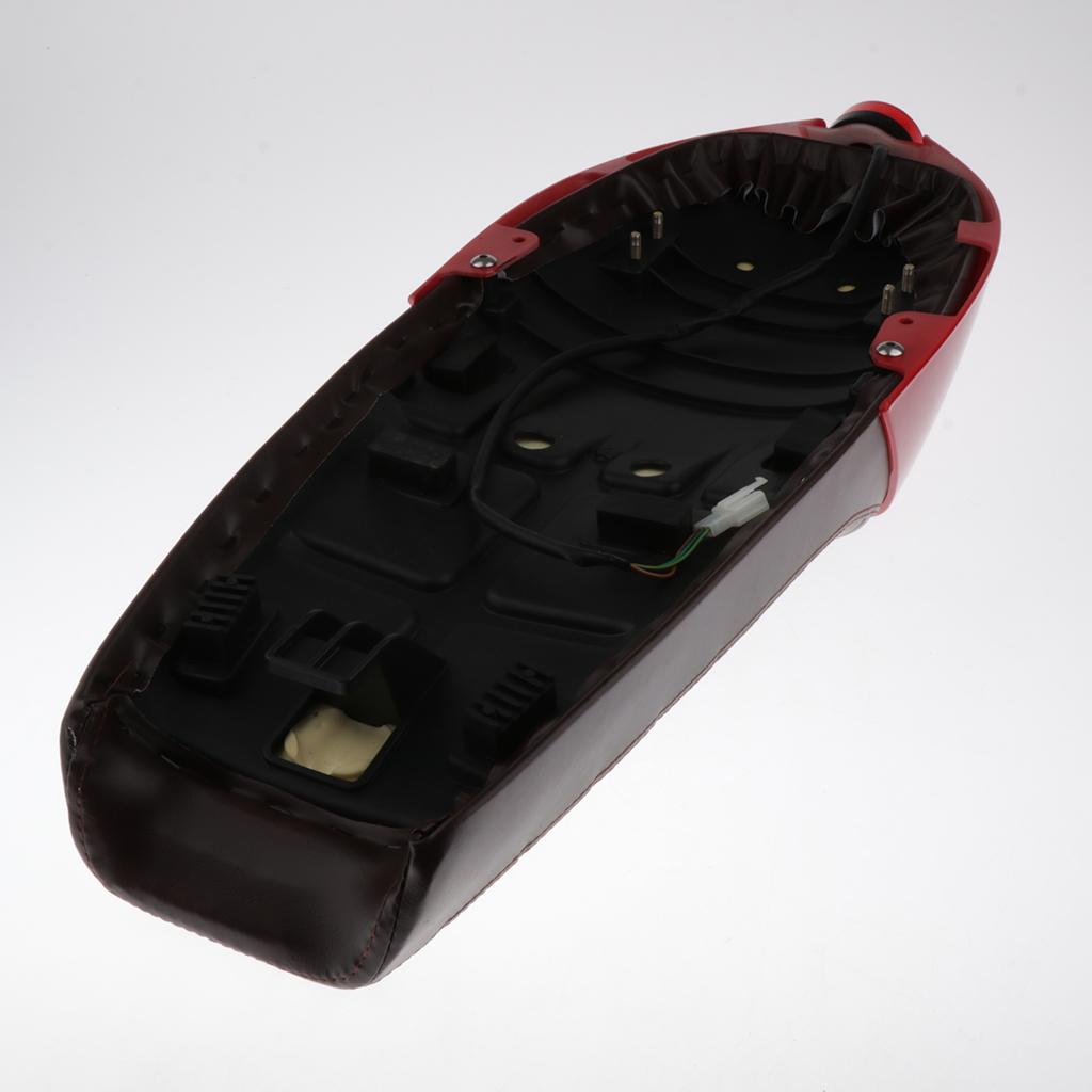 Universal Motorcycle seat with tail light cover Seat Brown+Red