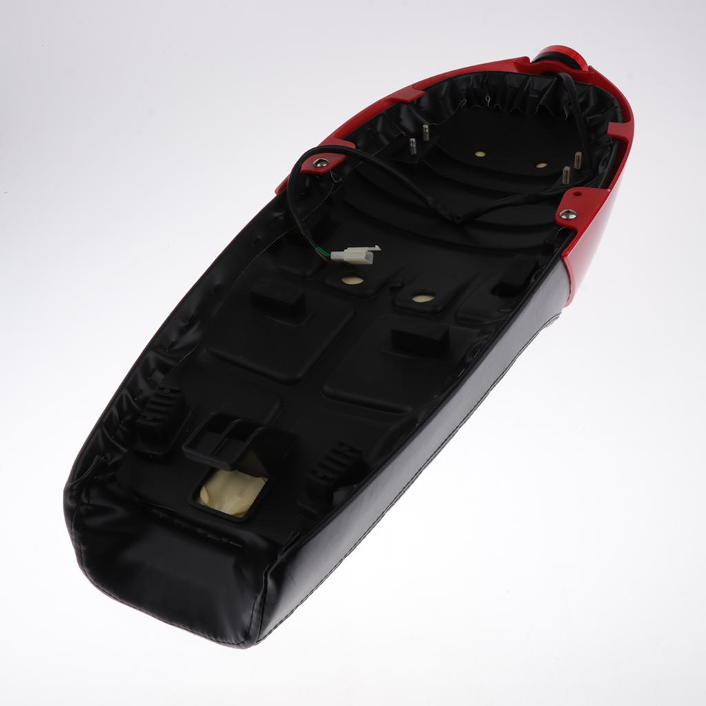 Universal Motorcycle seat with tail light cover Seat Black+Red