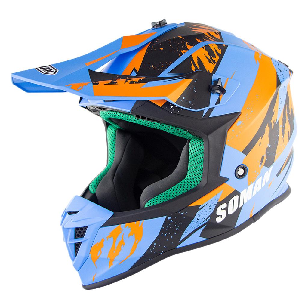 Motorcycle Full Face Helmet Motorbike Scooter Racing Modular Helmet Blue M