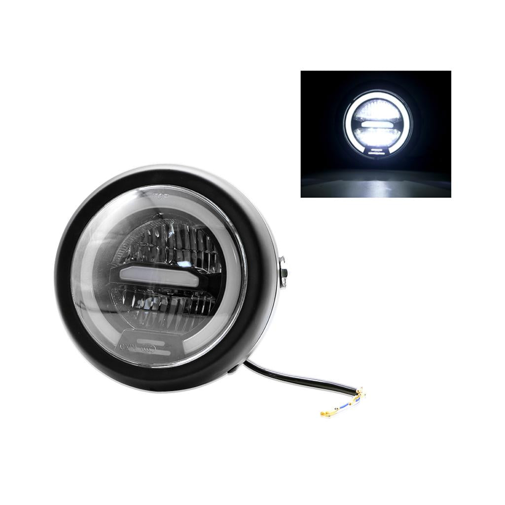 Motorcycle Round LED Halo Headlight Bulb Projector for Harley 