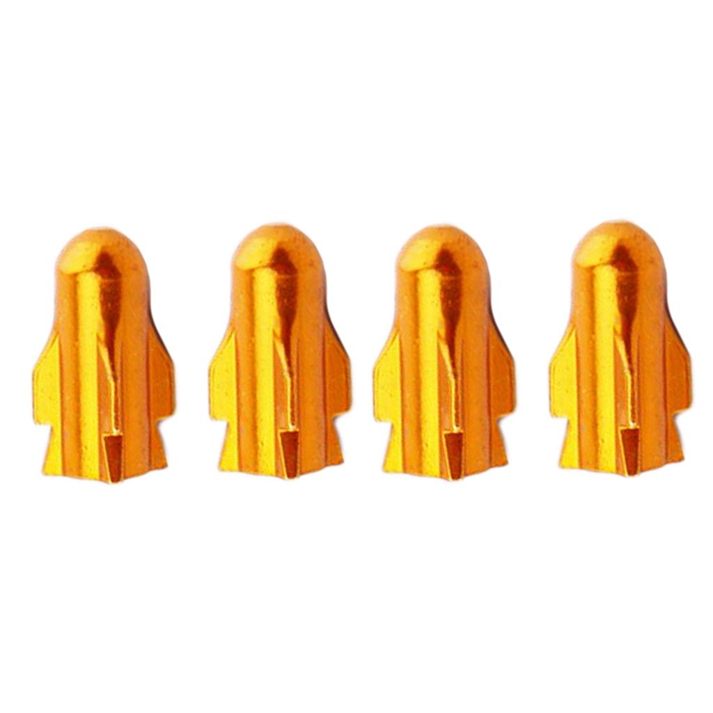 4 Pieces Alloy Tire Stem Valve Caps Dust Cover for Car Motorcycle ATV Yellow