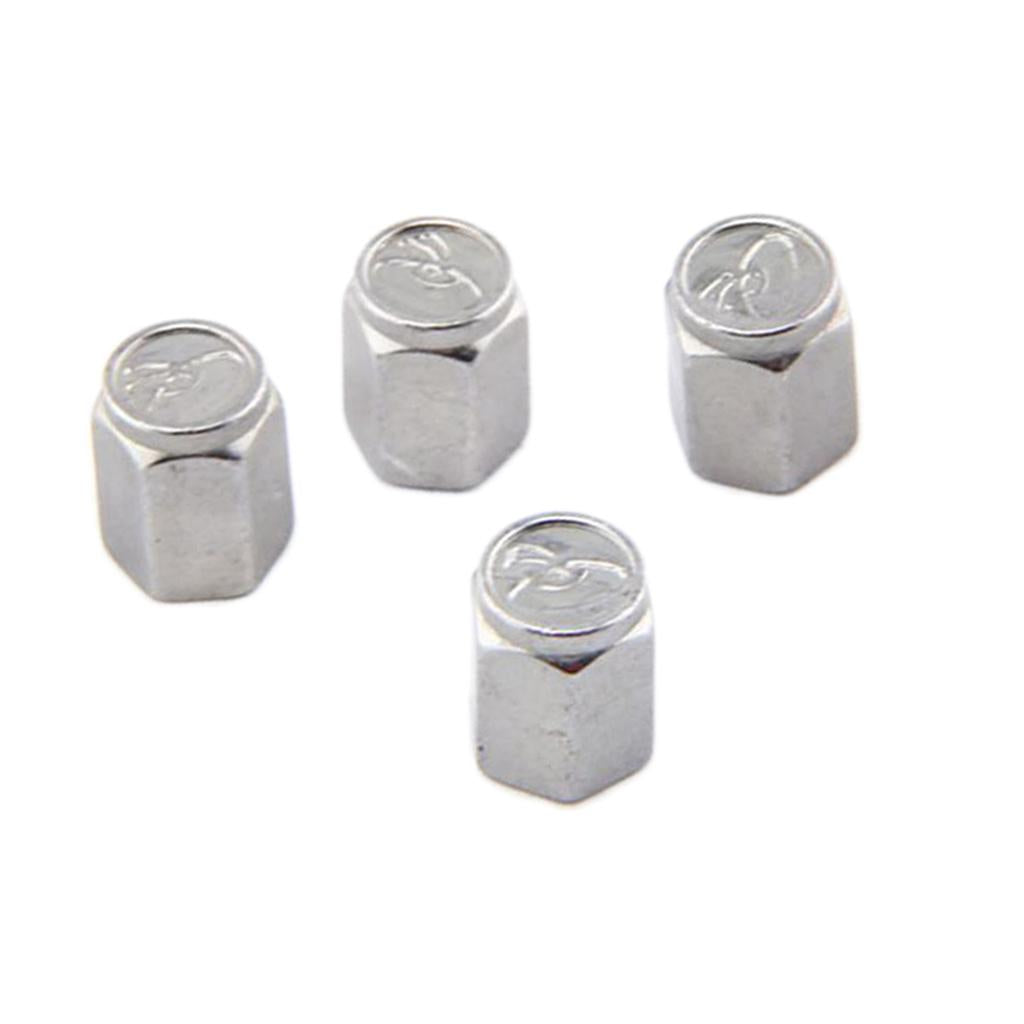 4 Pieces Alloy Tire Stem Valve Caps Dust Cover for Car Motorcycle ATV Gray