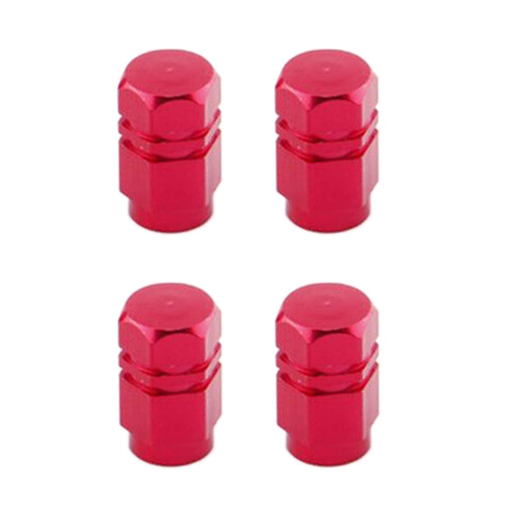 4 Pieces Alloy Tire Stem Valve Caps Dust Cover for Motorcycle Scooter Red