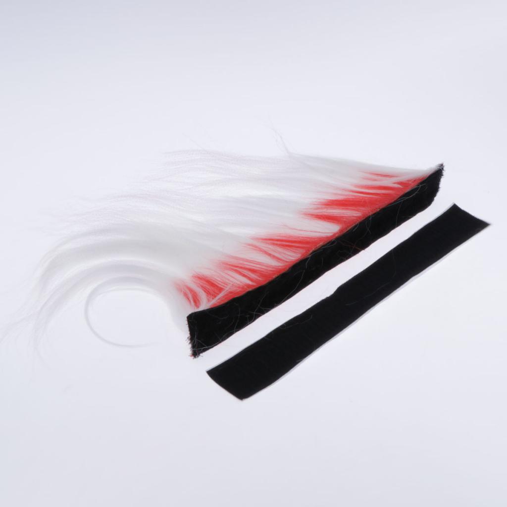 Motorcycle Helmet Adhesive Mohawk, Cool Helmet Decoration and Accessaries Red+White