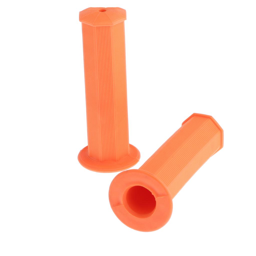 2x 7/8"22mm Handle bar Hand grip Motorcycle skid resistance Cafe racer Orange