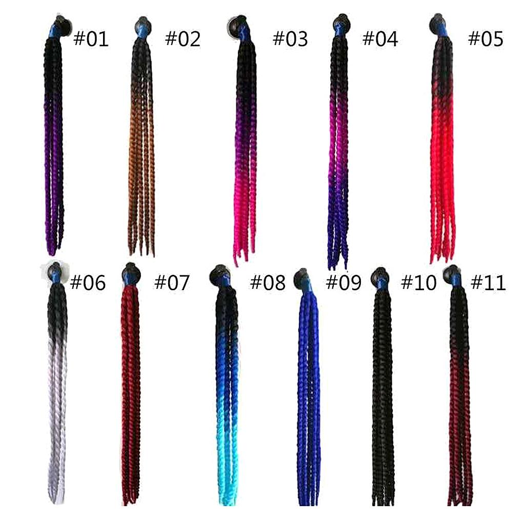 50-60cm Helmet Braids Ponytail & Suction Cup Fit for Motorcycle A0313-10