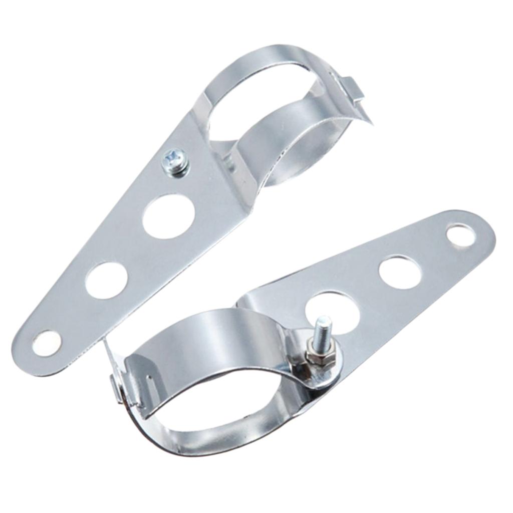 Motorcycle Headlight Bracket Fork Mount Bracket Universal Silver