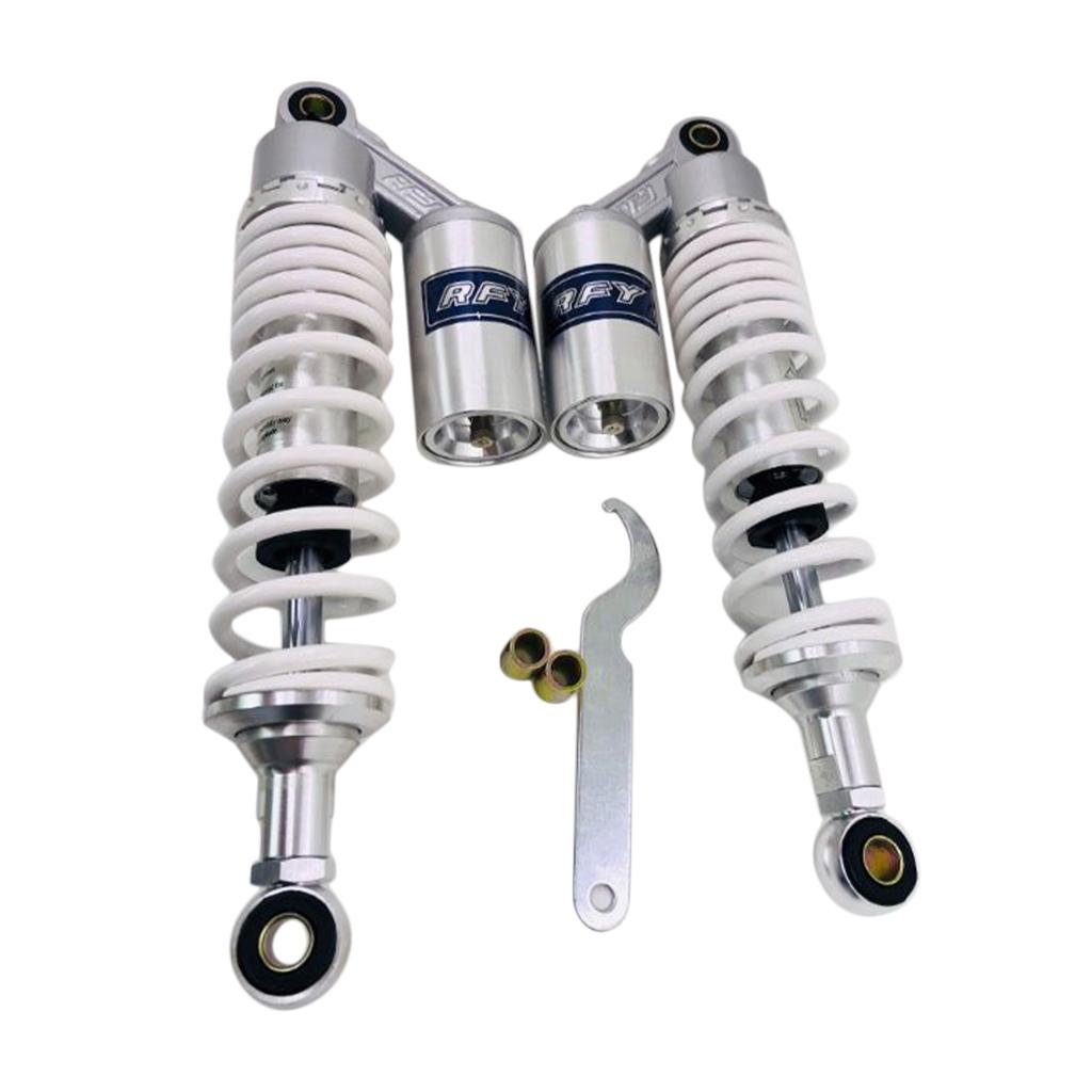 Universal 2x Motorcycle Suspension Rear Spring Shock Absorber 661lbs Silver