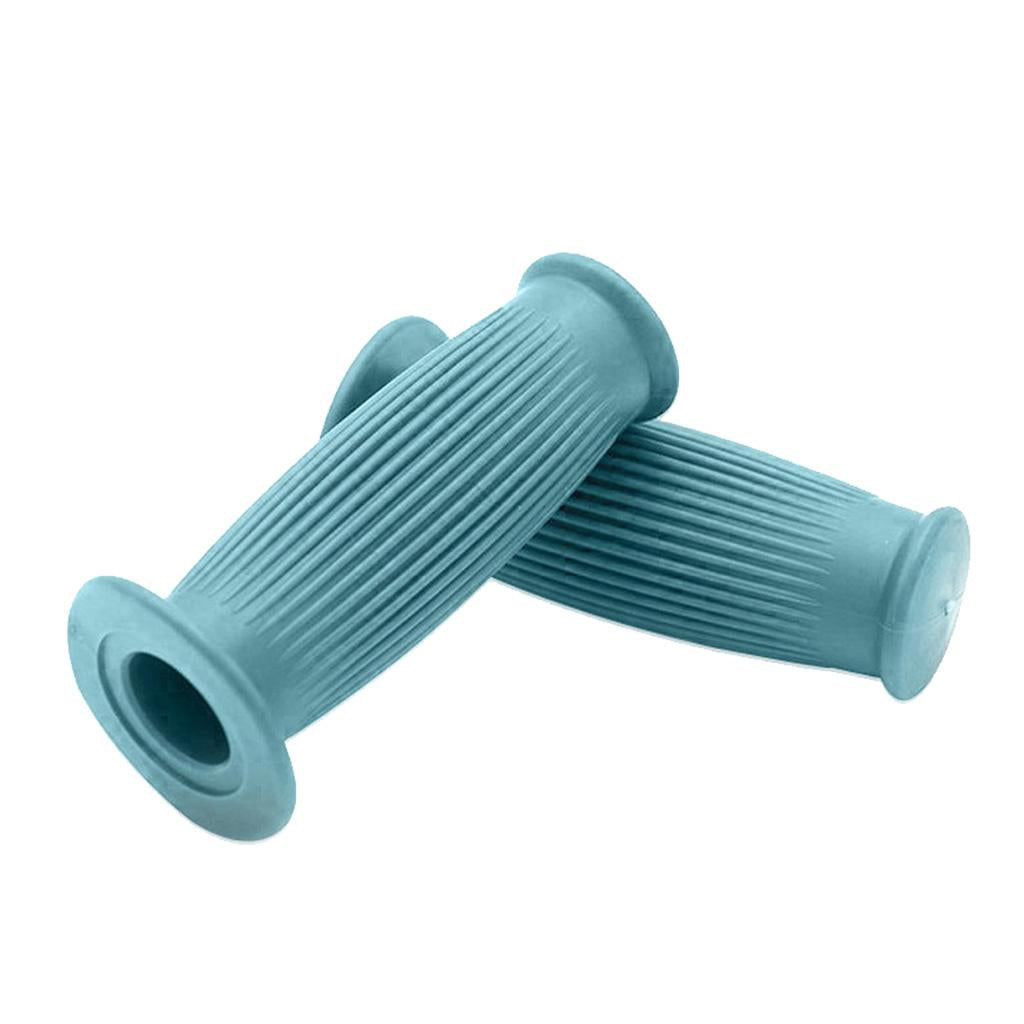 Pair Universal Motorcycle HandleBar Hand Grip Retro Handlebar Blue 22 24MM
