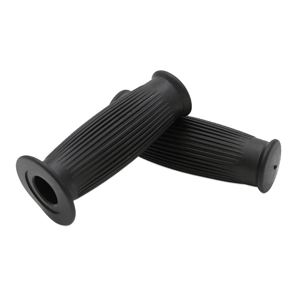 Pair Universal Motorcycle HandleBar Hand Grip Retro Handlebar Black 25 28MM