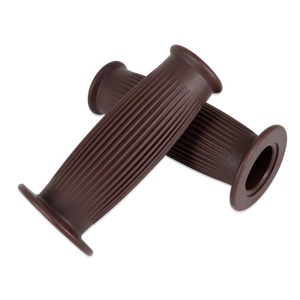 Pair Universal Motorcycle HandleBar Hand Grip Retro Handlebar Brown 25 28MM