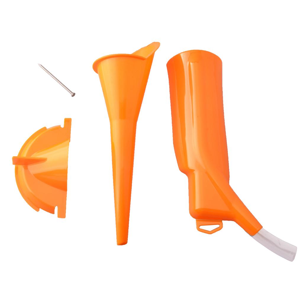 SET OF 3 Plastic Car Motorcycle Funnel Oil Water Gas Fuel Spout & Filter