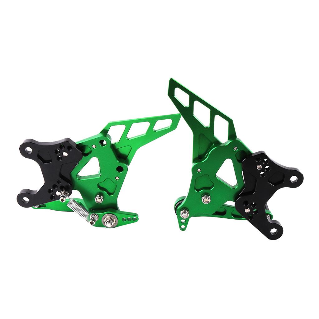 2Pcs Motorcycle Adjustable Green Footrests Pedal for Kawasaki Z900 2017 ATV