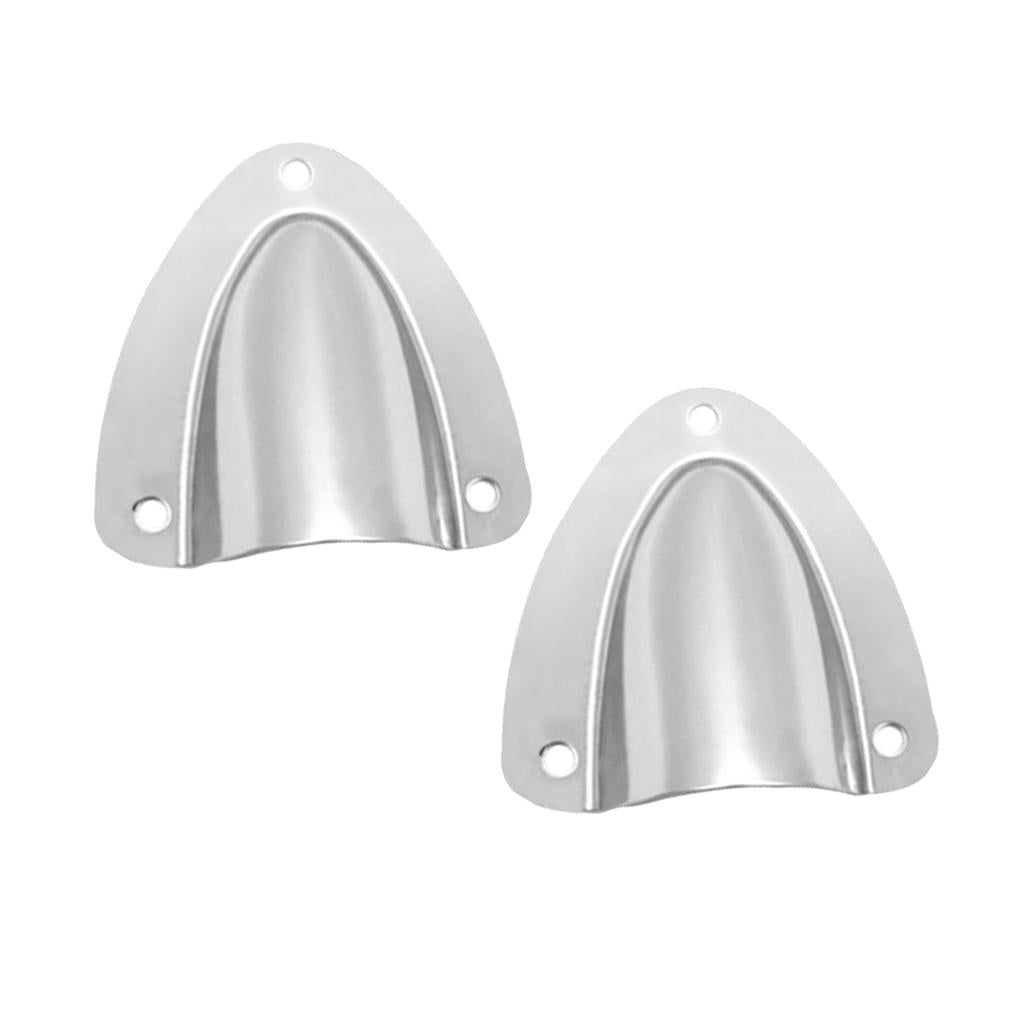 3x2 Sets Grade Stainless Steel Midget Clam Shell Wire Cable Vent Cover Silver