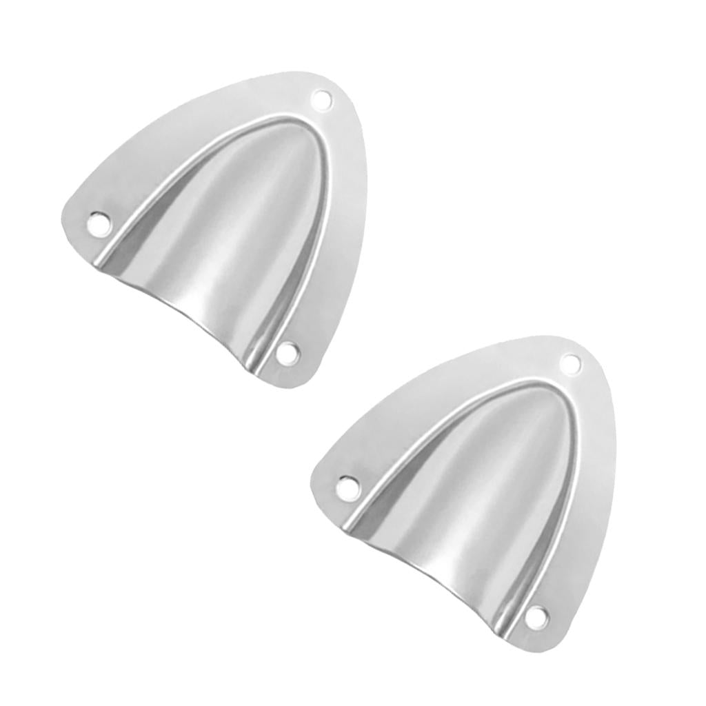4x2 Sets Grade Stainless Steel Midget Clam Shell Wire Cable Vent Cover Silver