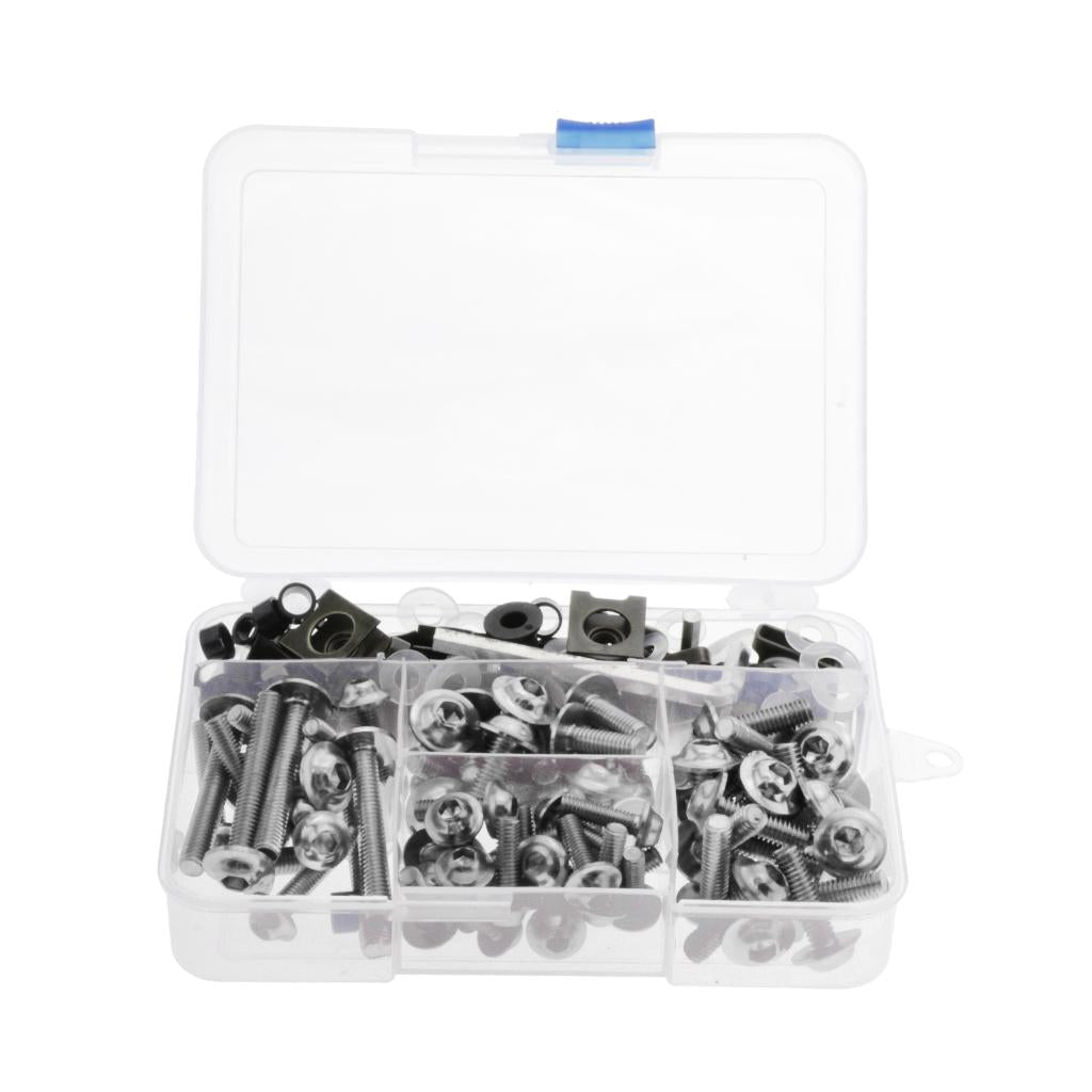 Motorcycle Fairing Fastener Clips Screw Bolts for Honda CBR125R 04-11 Silver