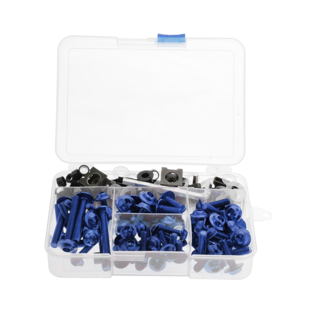 Motorcycle Fairing Fastener Clips Screw Bolts for Honda CBR125R 04-11 Blue