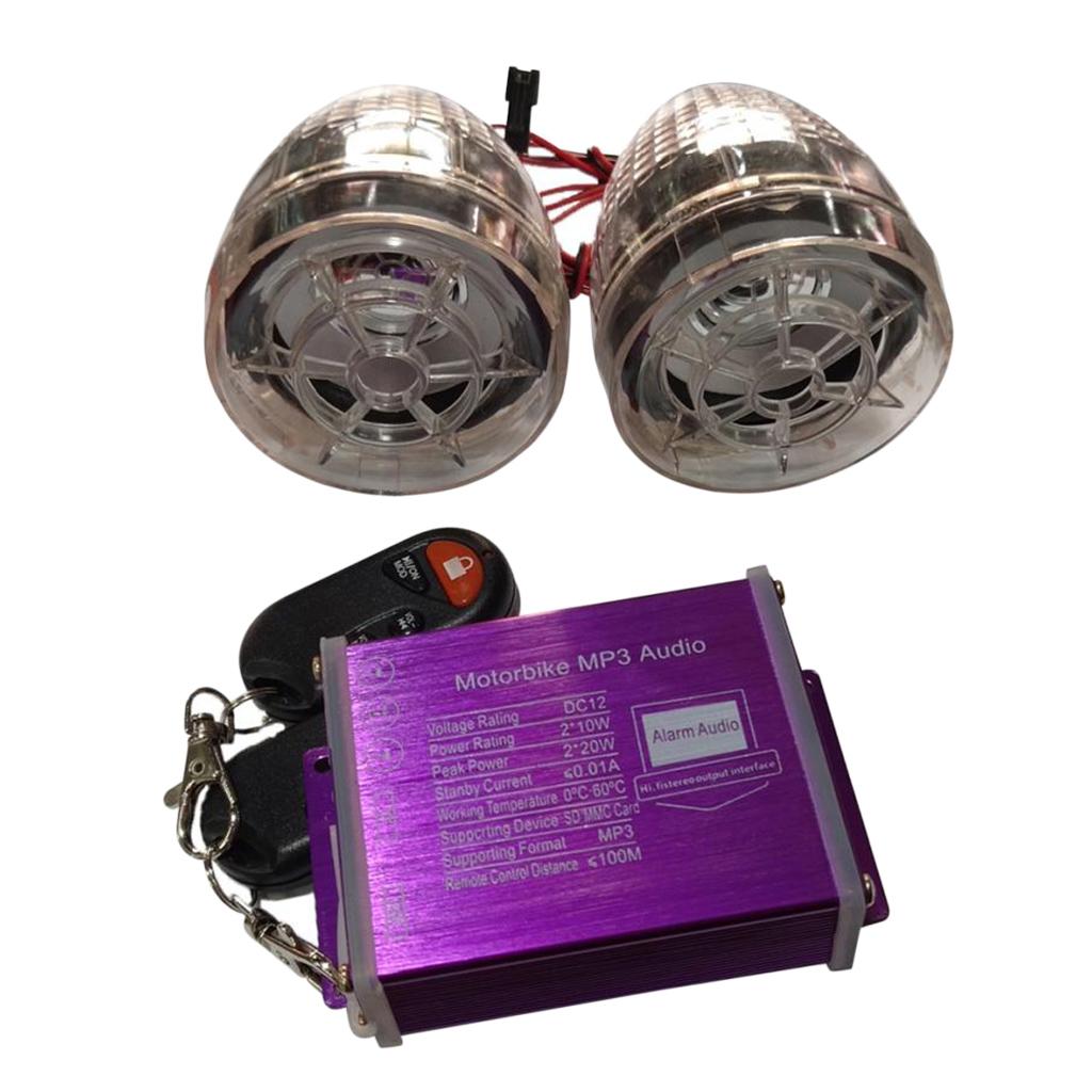 12V Motorcycle Audio Stereo Sound System USB MP3 with Dual Speaker