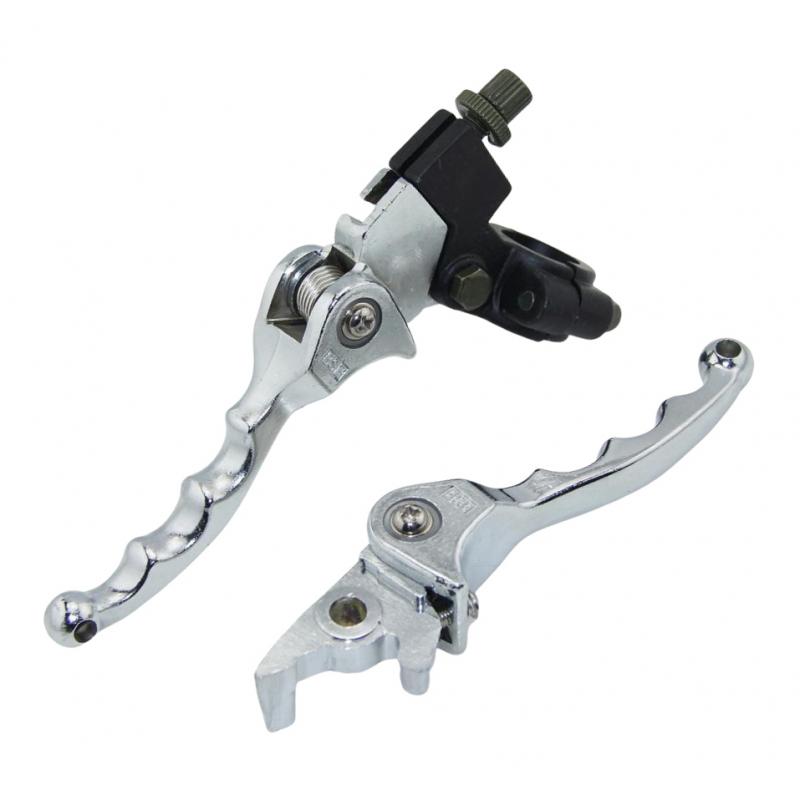 Folding Brake Lever & Clutch Handlebar Grip Lever for ATV Dirt Bike, Silver