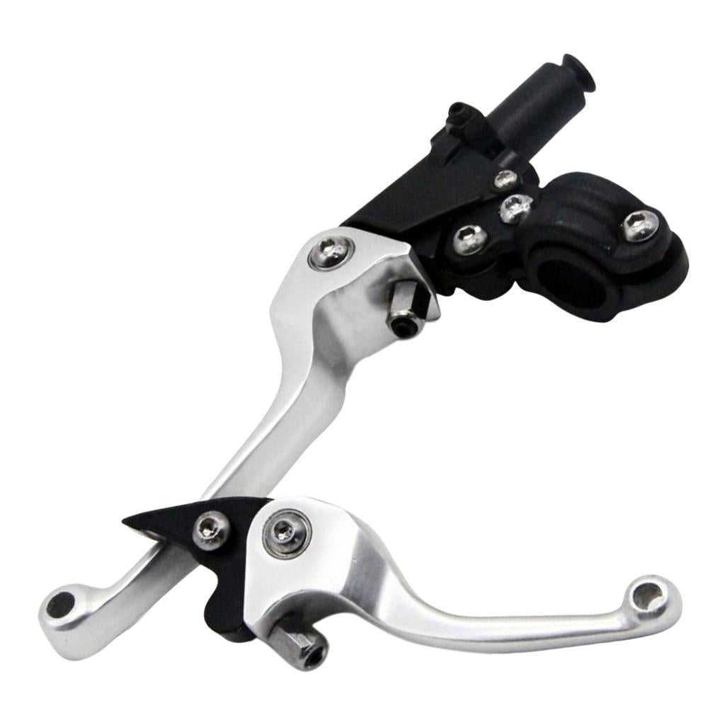 CNC Folding Brake Lever & Clutch Handlebar Grip Lever for Dirt Bike Silver