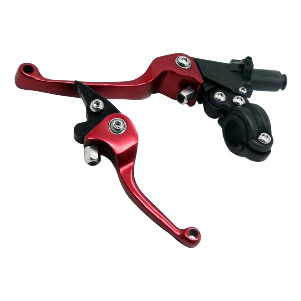CNC Folding Brake Lever & Clutch Handlebar Grip Lever for Dirt Bike Red