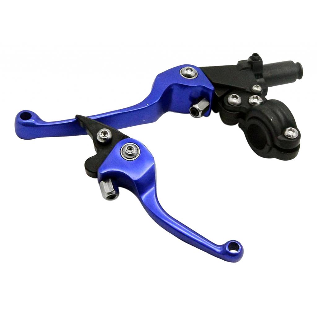 CNC Folding Brake Lever & Clutch Handlebar Grip Lever for Dirt Bike Blue