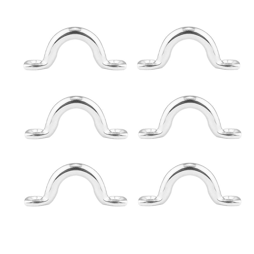 4x6Pcs 5mm Boat Pad Eye, Tie Down Rope Anchor Stainless Steel Kayak Deck Loops