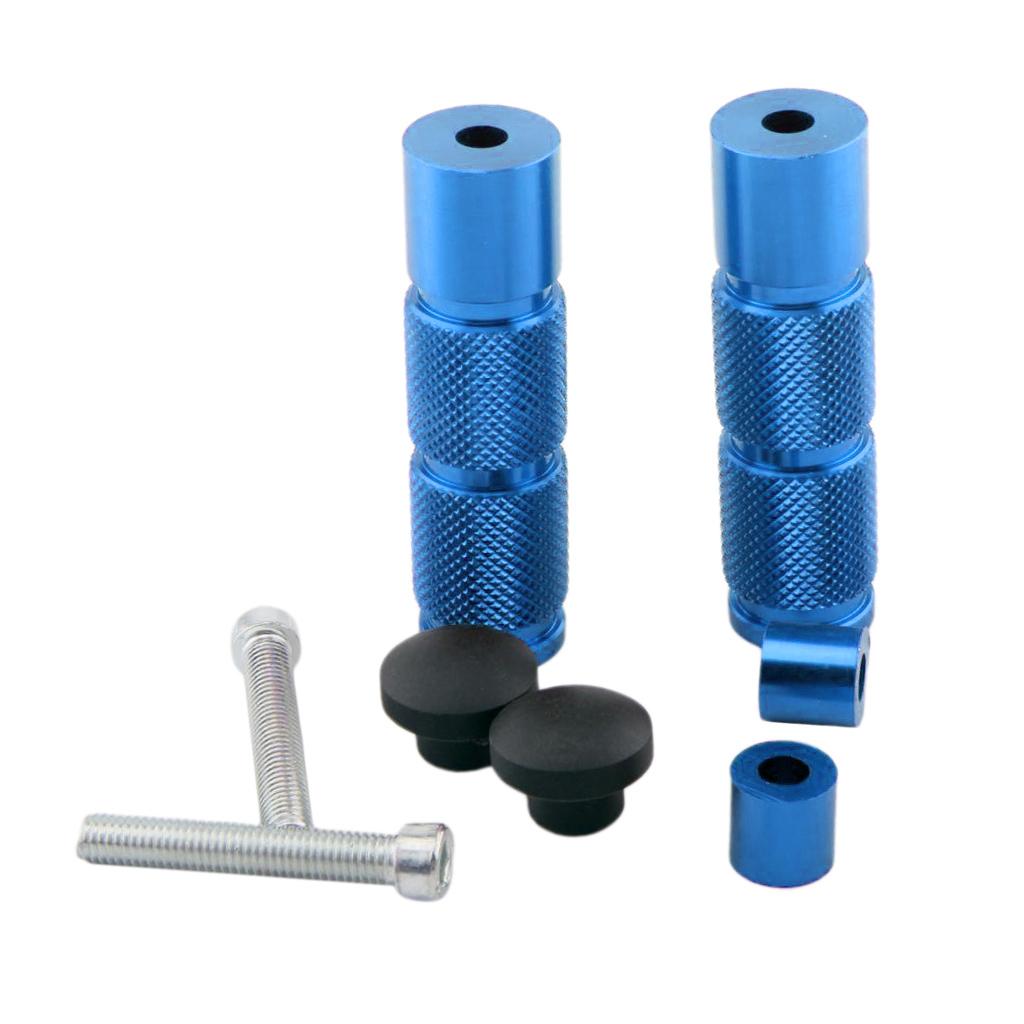 CNC Aluminum Alloy Motorcycle Footpegs Round ATV Pedal with Accessory Blue