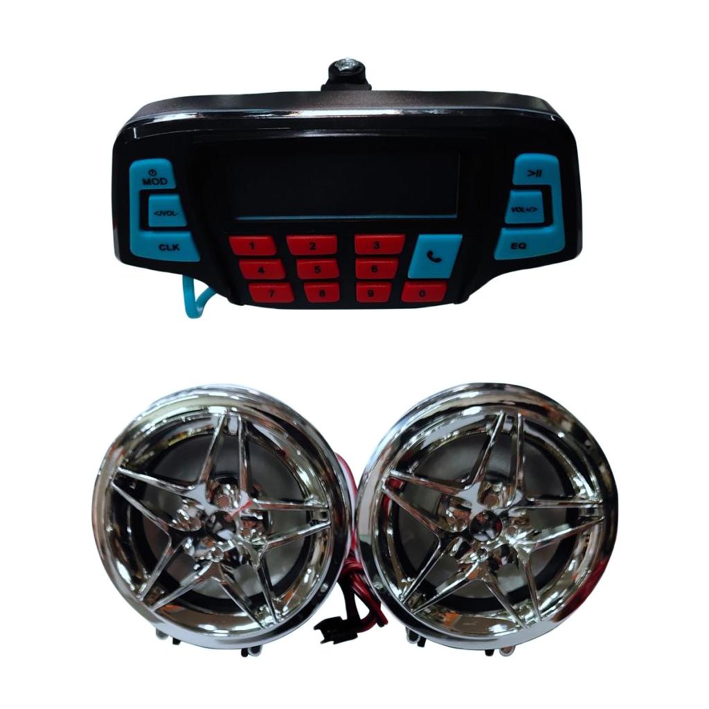 Motorcycle Bluetooth Handlebar Audio System Radio Stereo MP3 AUX Speakers