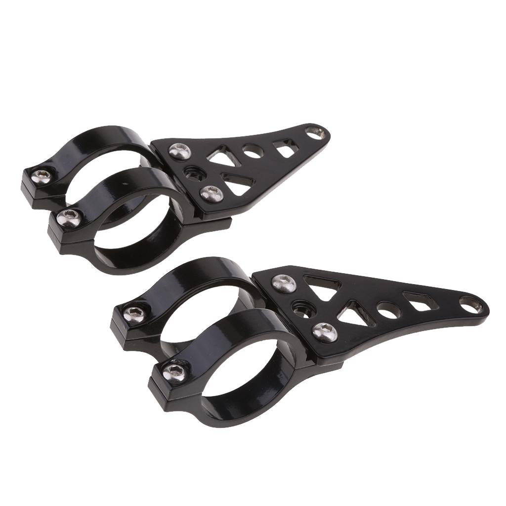 Pair Motorcycle Headlight Bracket 41mm Front Fork Headlight Mount Kit Black
