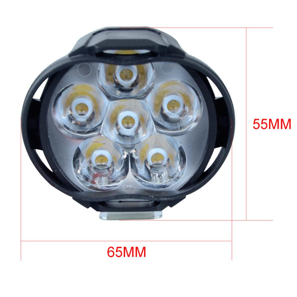 2 Pack DC 9V-85V White 6000K 6 LED Motorcycle Headlight DRL Lamp for ATVs