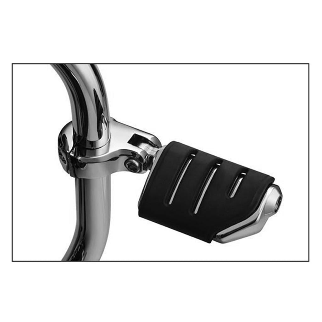 Motorcycle Pedals Foot Pegs w/ Brackets Footrest For Harley 38mm Silver