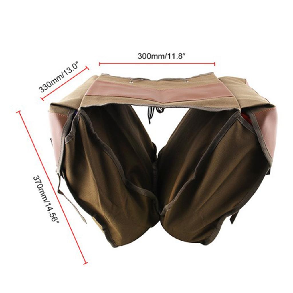 Motorbike Touring Saddle Bag Waterproof Motorcycle Canvas Pannier Brown