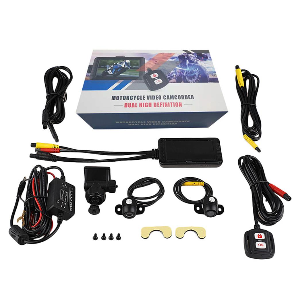 Motorcycle DVR Dash Cam Full Hd 1080P Front Rear View Waterproof Recorder