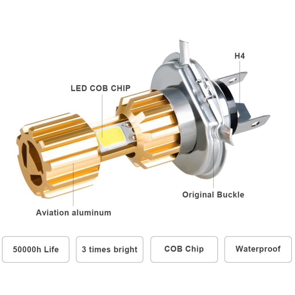 H4 Led Motorcycle Headlight 12V Moto Bulbs 3400lm Super Bright White Lamp